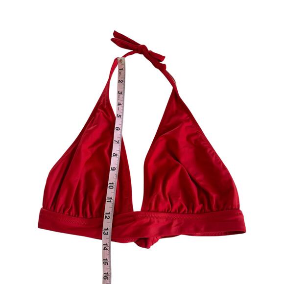 J.Crew Red Halter Tie-Back Bikini Top Women’s Swimwear Size Medium - Picture 3 of 7